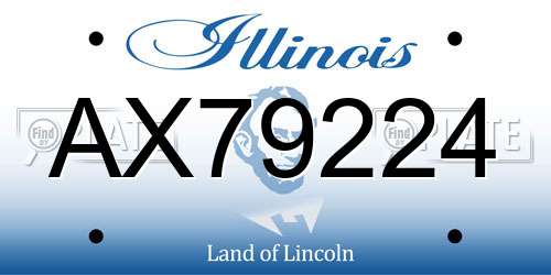 AX79224 Illinois License Plate