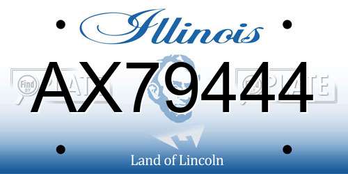 AX79444 Illinois License Plate