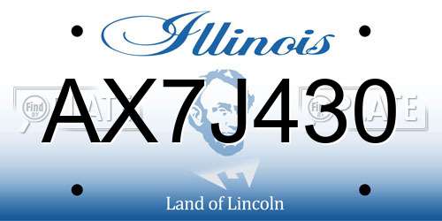 AX7J430 Illinois License Plate