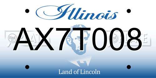 AX7T008 Illinois License Plate