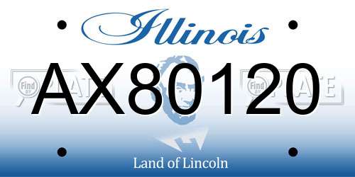 AX80120 Illinois License Plate