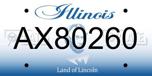 AX80260 Illinois License Plate