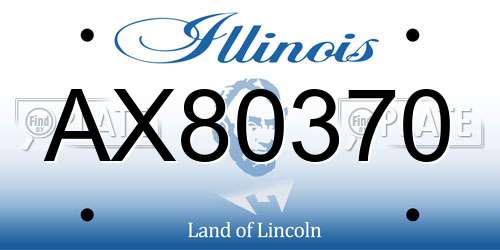 AX80370 Illinois License Plate
