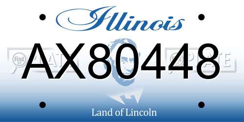 AX80448 Illinois License Plate