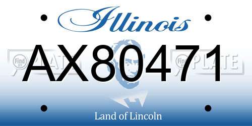 AX80471 Illinois License Plate