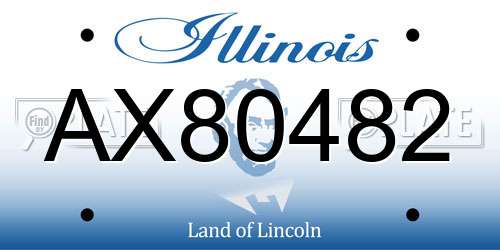 AX80482 Illinois License Plate