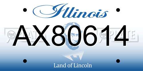 AX80614 Illinois License Plate