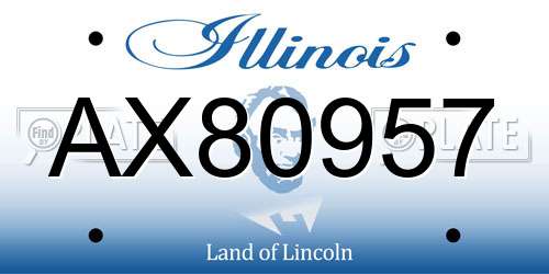 AX80957 Illinois License Plate