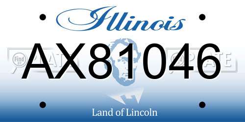 AX81046 Illinois License Plate