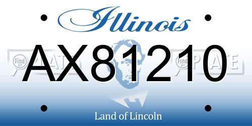 AX81210 Illinois License Plate