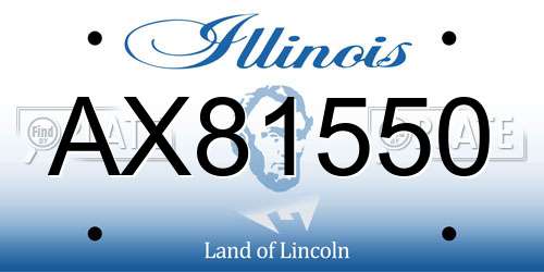 AX81550 Illinois License Plate