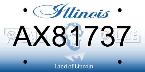 AX81737 Illinois License Plate