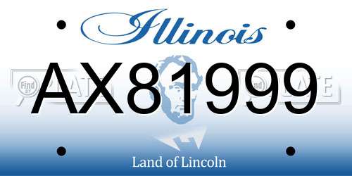 AX81999 Illinois License Plate