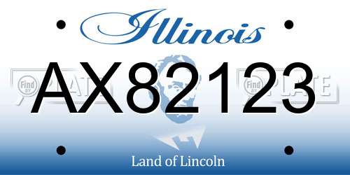 AX82123 Illinois License Plate