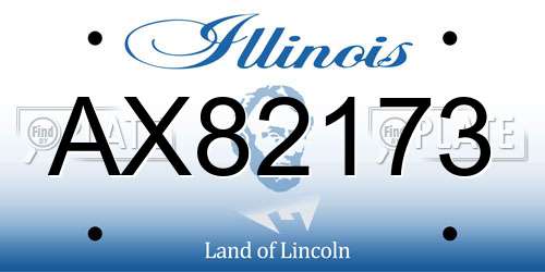 AX82173 Illinois License Plate