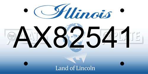 AX82541 Illinois License Plate