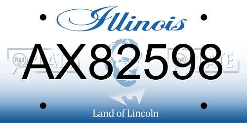AX82598 Illinois License Plate
