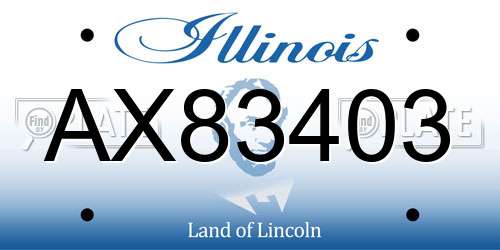 AX83403 Illinois License Plate