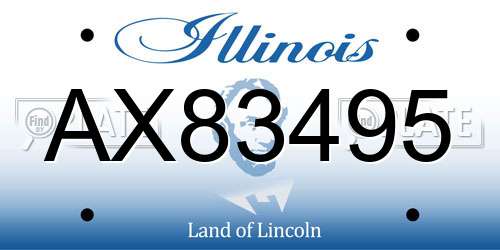 AX83495 Illinois License Plate