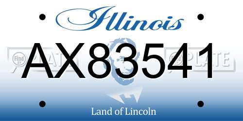 AX83541 Illinois License Plate