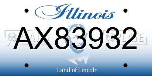 AX83932 Illinois License Plate