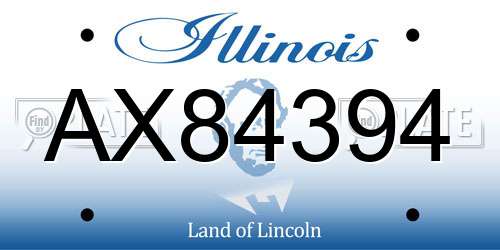 AX84394 Illinois License Plate