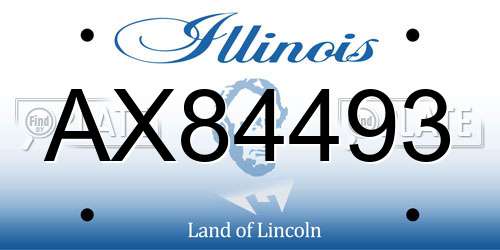 AX84493 Illinois License Plate