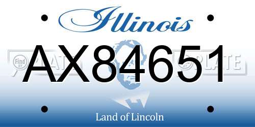 AX84651 Illinois License Plate
