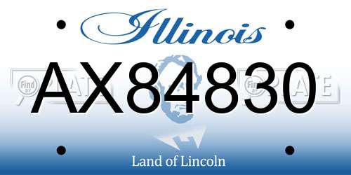 AX84830 Illinois License Plate