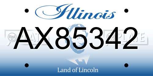 AX85342 Illinois License Plate