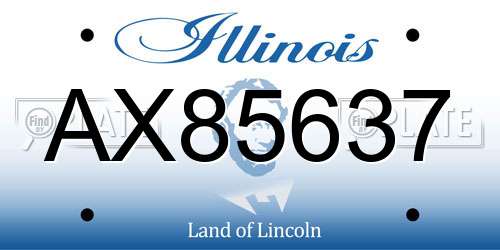 AX85637 Illinois License Plate