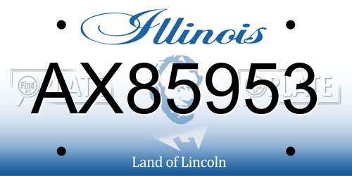 AX85953 Illinois License Plate