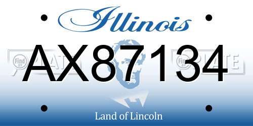 AX87134 Illinois License Plate