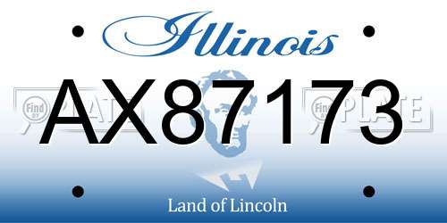 AX87173 Illinois License Plate