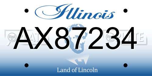 AX87234 Illinois License Plate