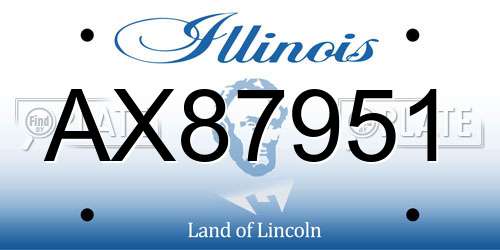 AX87951 Illinois License Plate