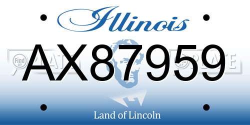 AX87959 Illinois License Plate