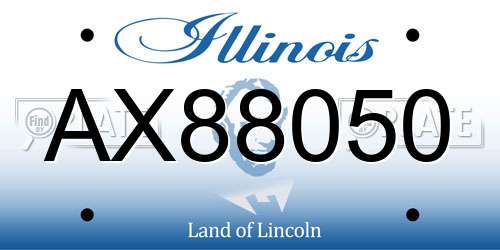 AX88050 Illinois License Plate