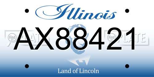 AX88421 Illinois License Plate