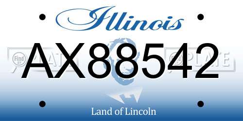 AX88542 Illinois License Plate
