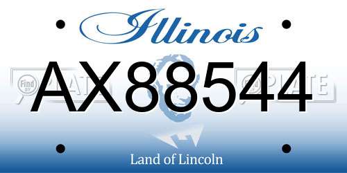 AX88544 Illinois License Plate