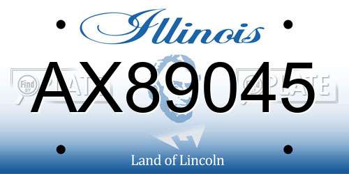AX89045 Illinois License Plate