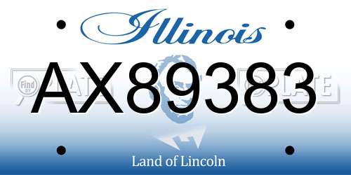 AX89383 Illinois License Plate