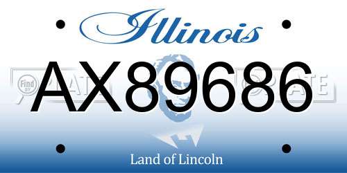AX89686 Illinois License Plate