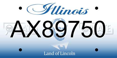 AX89750 Illinois License Plate