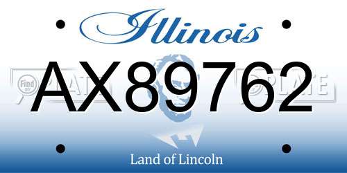 AX89762 Illinois License Plate