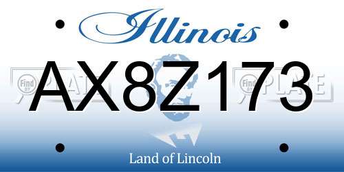 AX8Z173 Illinois License Plate
