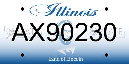 AX90230 Illinois License Plate