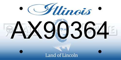 AX90364 Illinois License Plate