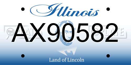 AX90582 Illinois License Plate